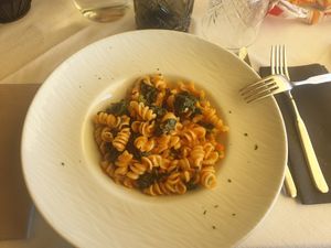 Home made pasta with vegetables sauce at La Baitina di Roana in Roana