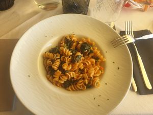 Home made pasta with vegetables sauce at La Baitina di Roana in Roana