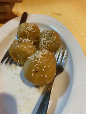Fried bananas  at The Flower Garden in Corfu