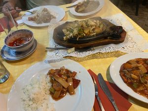 Satay, sweet & sour, szechuan  at The Flower Garden in Corfu