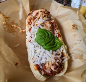 Vegan meatballs sub. at Drop City in Trinidad