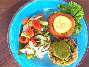 Vegan burger 💚🌱 at Sunset Pier in Key West