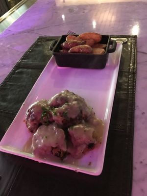 Chicken Fried Cauliflower, greens under the cauliflower  at Pura Vida by Brandt in Cleveland