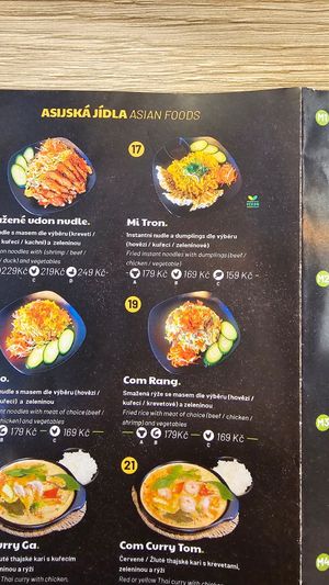 Menu #3 at Fivuza in Prague