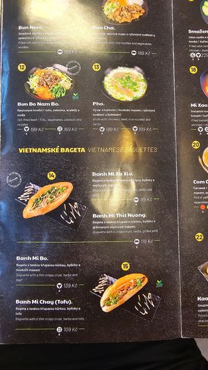 Menu #4 at Fivuza in Prague