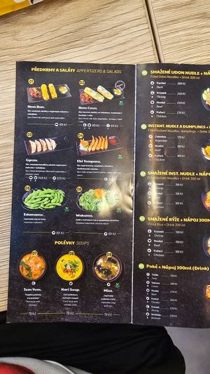 Menu #5 at Fivuza in Prague