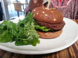 the vegan burger at LYFE Kitchen in Culver City