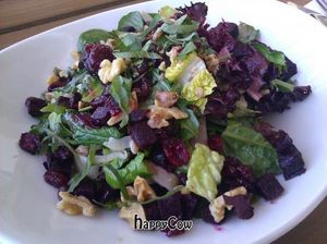 Beet and farro salad with tangy dressing at LYFE Kitchen in Culver City