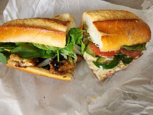 Simple Delight (left) and Ocean of Love (right) at Aina's Vegan Banh Mi  in San Jose
