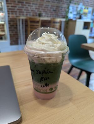 Sakura Rose Latte (spring seasonal) at Mikkusu Matcha Tea House in Pittsburgh