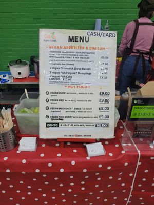 Menu at Gillie Foods in Manchester