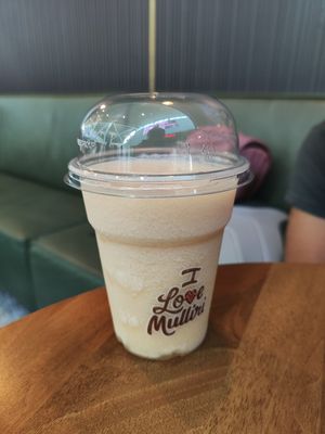 Lemon-lime ice beverage with soya milk at TIA - Mulliri i Vjetër  in Tirana