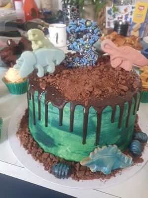 Dinosaur cake
No allergens present at Fakery Cakery in Bristol