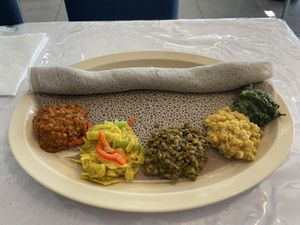 Veggie combo  at Beteseb Ethio-Eritrean Restaurant in Anaheim