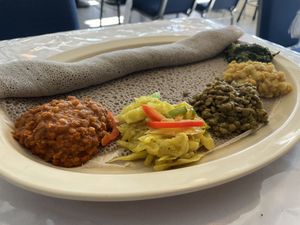 Veggie combo  at Beteseb Ethio-Eritrean Restaurant in Anaheim