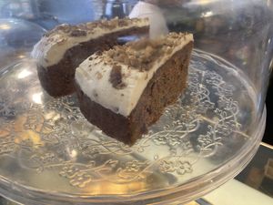Carrot cake  at Cafe M2B in North London