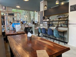 Small place with free tapwater by the counter. The toilet is at the right side of this area. at Kitchen Impossible Amsterdam in Amsterdam