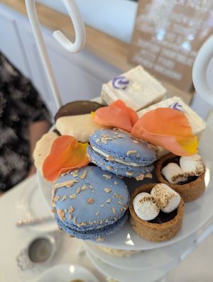 Dessert assortment at Babe's Tea Room in Denver