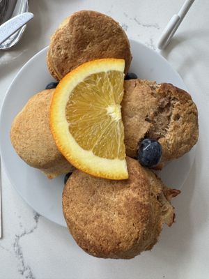 Traditional and “apple pie” mini scones  at Babe's Tea Room in Denver