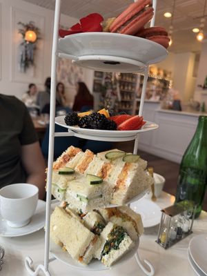 Tea sandwiches, fruit and sweets  at Babe's Tea Room in Denver
