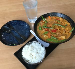 Vegetarian Curry with tofu (vegan as is). Wonderful and authentic tasting. at Haven Asian Eatery in Eden Prairie