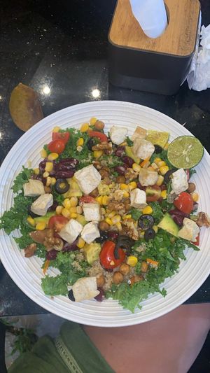 Vegan salad - big portion and really tasty!  at Lang's Salad in Ninh Binh