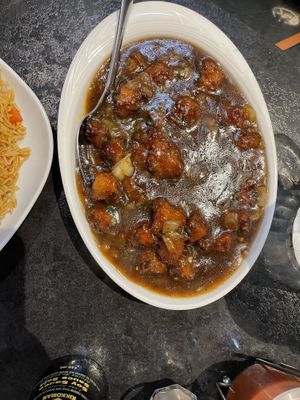 Vegan Manchurian Pakoras with gravy  at Premium Hakka House in Milton