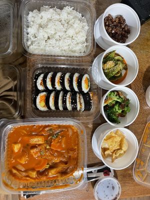teokbokki, rice, kimbap and sides   at K Food in Cusco
