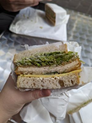 Vegan schnitzel at Nico's Sandwich Deli  in Melbourne
