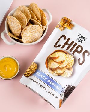 Tempe Chips Original and Black Pepper Flavor (Plant based, Natural, Gluten Free) at Tempeman Official in Gianyar