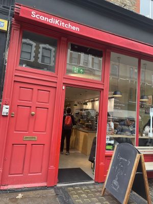 Outside Scandikitchen  at Scandinavian Kitchen in London