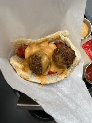 Delicious vegan pita with felafel   at Yafel in Nantes