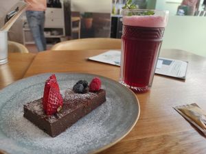 Sweet potato brownie at Amélia Foz in Porto