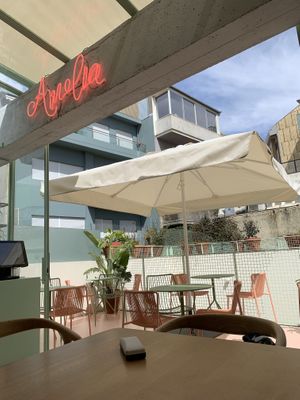 Indoor and outdoor seating   at Amélia Foz in Porto