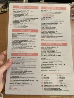 Clearly labelled vegan items   at Amélia Foz in Porto