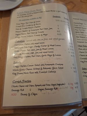 Kavorna - lunch menu, May 2025
 at Kavorna Cafe and Bistro in Isles Of Scilly