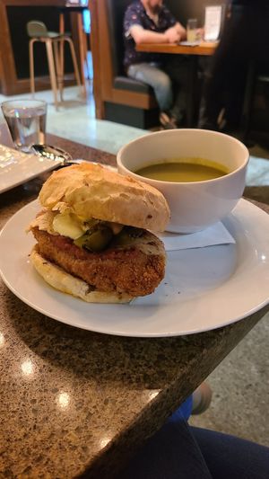 Chick'n Parm Sandwich 😍 at Greens Organic Cafe and Market in Sarnia