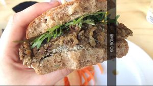 The Bistro Burger! FANTASTIC at Greens Organic Cafe and Market in Sarnia