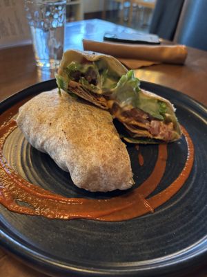 Crunch wrap.  at Greens Organic Cafe and Market in Sarnia