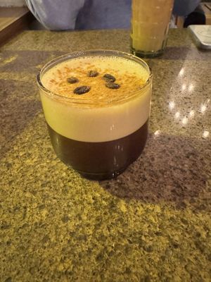 Pumpkin spice espresso martinii  at Greens Organic Cafe and Market in Sarnia