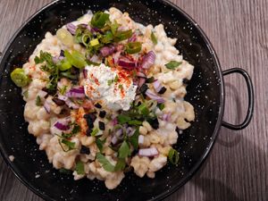 Sztrapacska (potato noodles) at Szabad Bisztró - Új Hely in Budapest