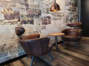 Indoor seating at Espresso House in Fredrikstad