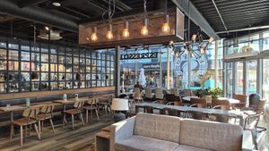 Indoor seating at Espresso House in Fredrikstad