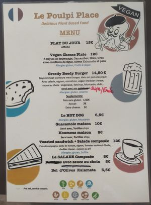 Menu 01.08.24 at Le Poulpi Place in Grasse