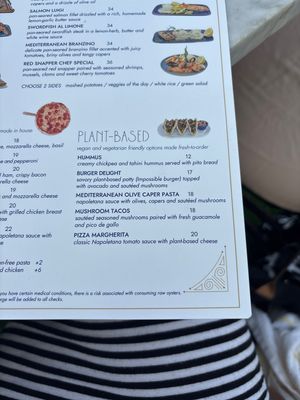 Menu 12/2025  at Ocean Bistro at Cavalier in Miami Beach