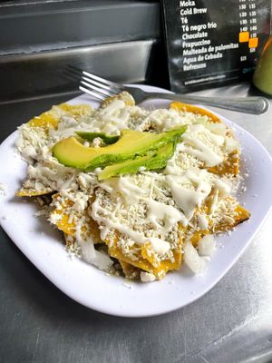 Chilaquiles verde  at Distopía Coffee Zone in Mexico City