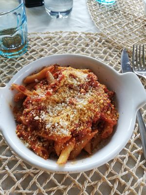Pasta al ragú di tempeh at Pan GhEA in Milan