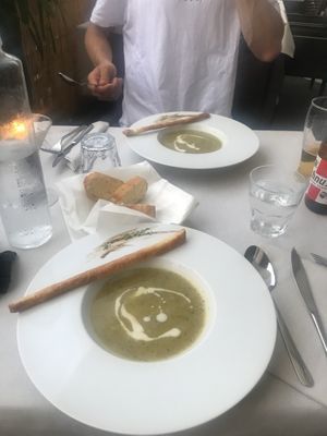 zucchini soup at Pan GhEA in Milan