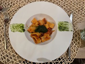Pasta with vegetables at Pan GhEA in Milan