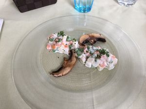 Surprisingly tasty salad with soy mushrooms at Pan GhEA in Milan